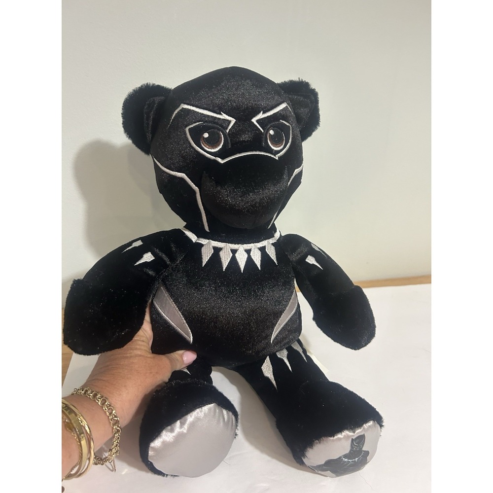 Build a Bear Workshop Black Panther Wakanda T'Challa Bear Stuffed Plush MARVEL